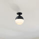Linden 1 Light 8 inch Matte Black Semi Flush Mount Ceiling Light